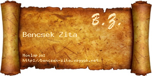 Bencsek Zita névjegykártya